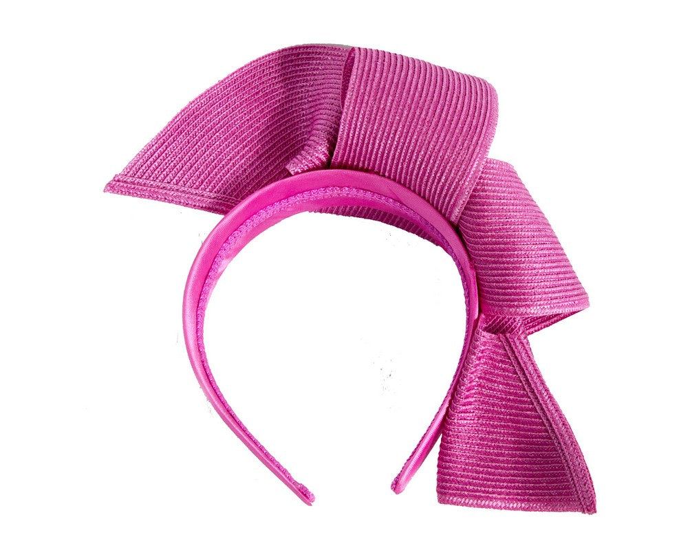 Large fuchsia wave racing fascinator by Max Alexander-3