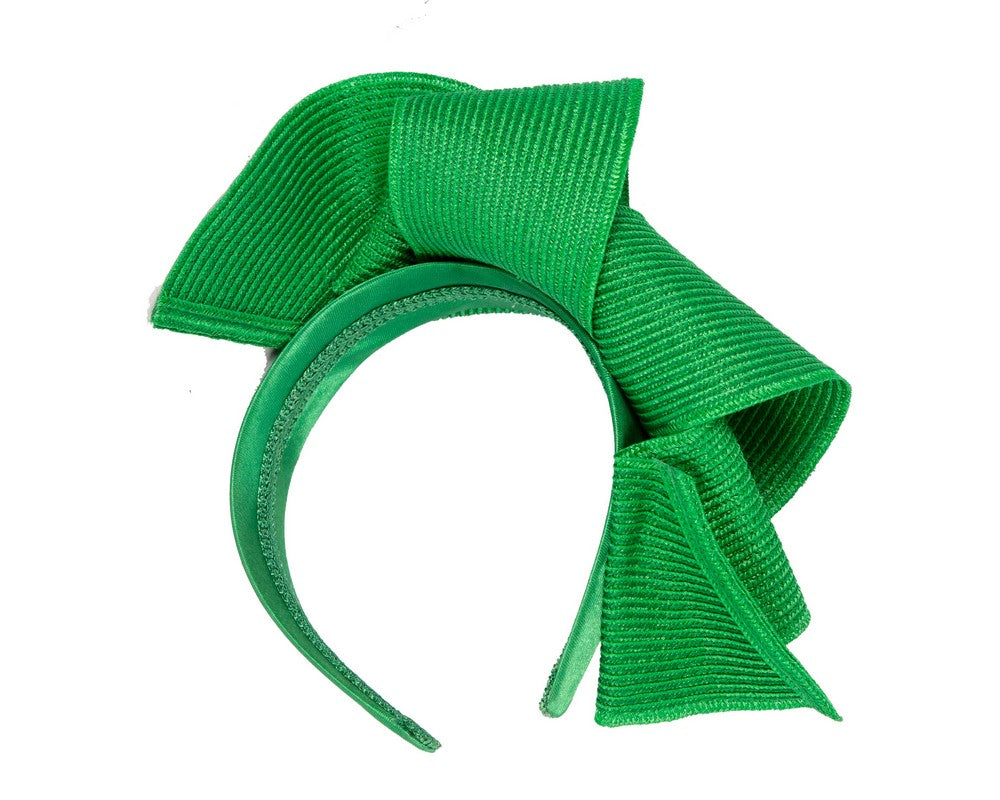Large green wave racing fascinator by Max Alexander-3