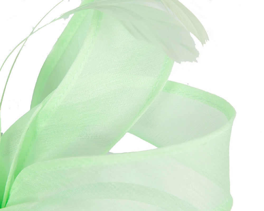 Mint green organza fascinator by Max Alexander