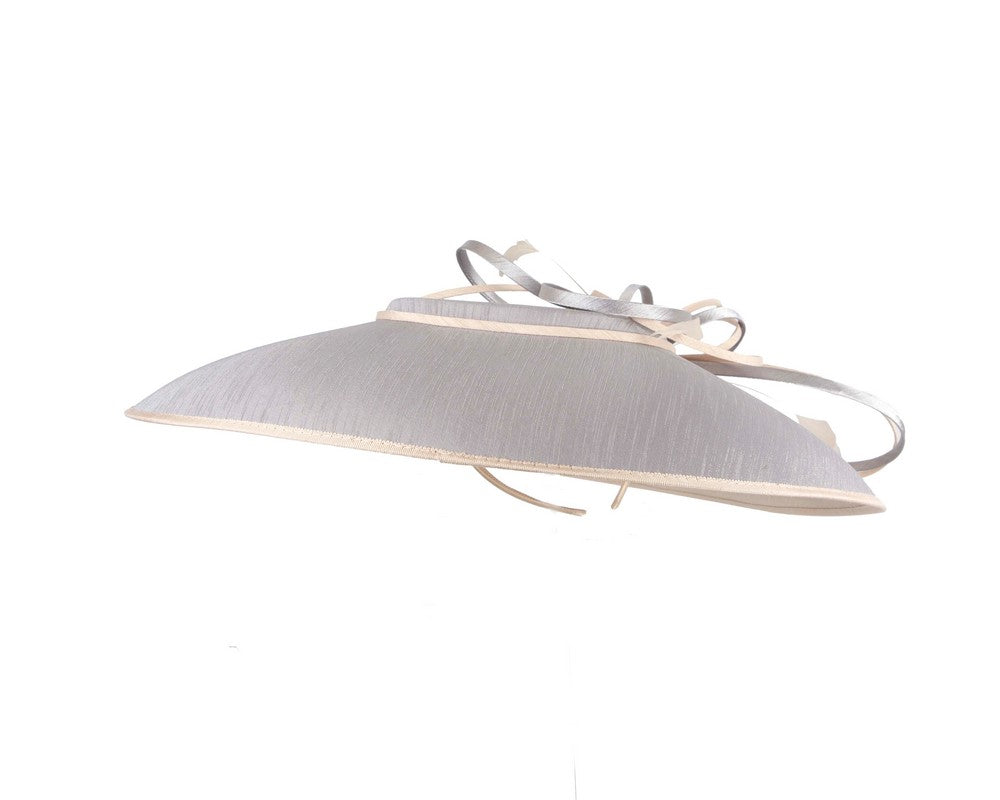 Large silver fascinator hat