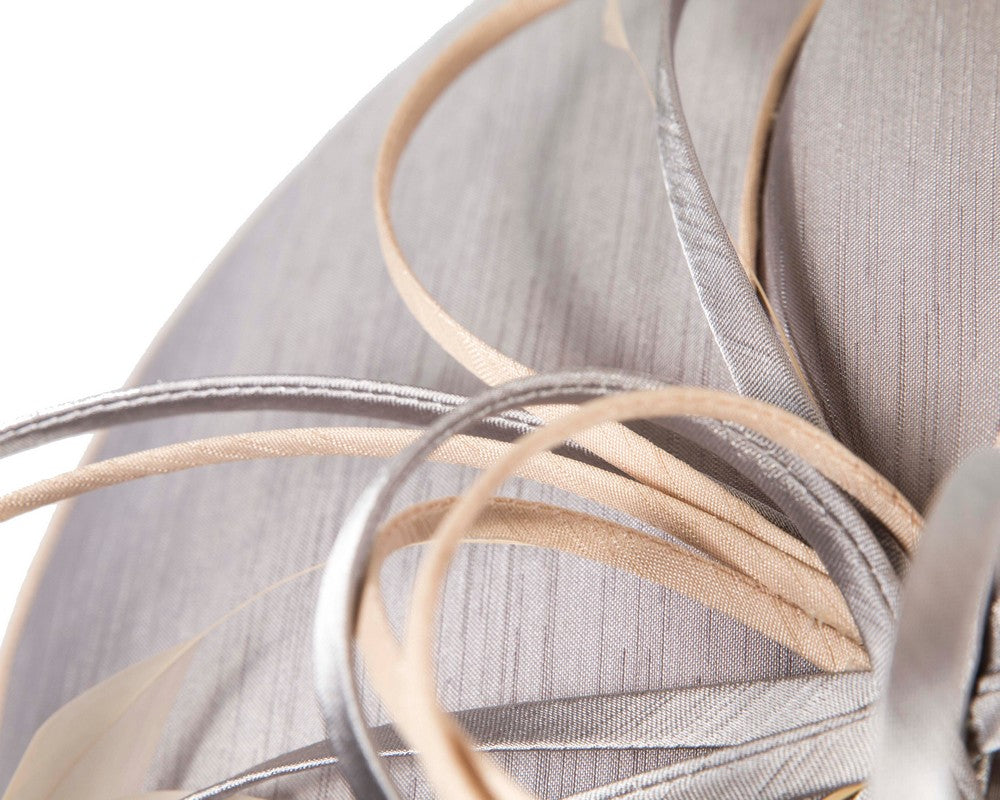 Large silver fascinator hat