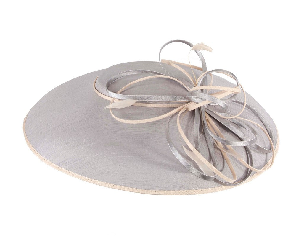Large silver fascinator hat