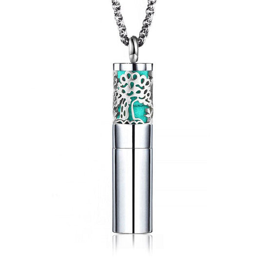 Designer Tree Perfume Essential Oil Locket Bottle Necklace-0