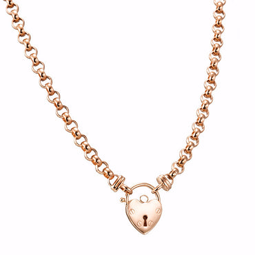 18ct Heavy Rose Gold Plated 6mm Belcher Chain Necklace Featuring a Plain Locket - USA Made-1