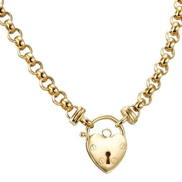 18ct Heavy Yellow Gold Plated 6mm Belcher Chain Necklace Featuring a Plain Locket - USA Made-1