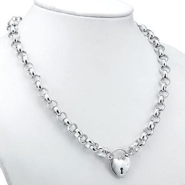 925 Sterling Silver Plated Belcher Chain Necklace Featuring a Plain Locket - USA Made-1