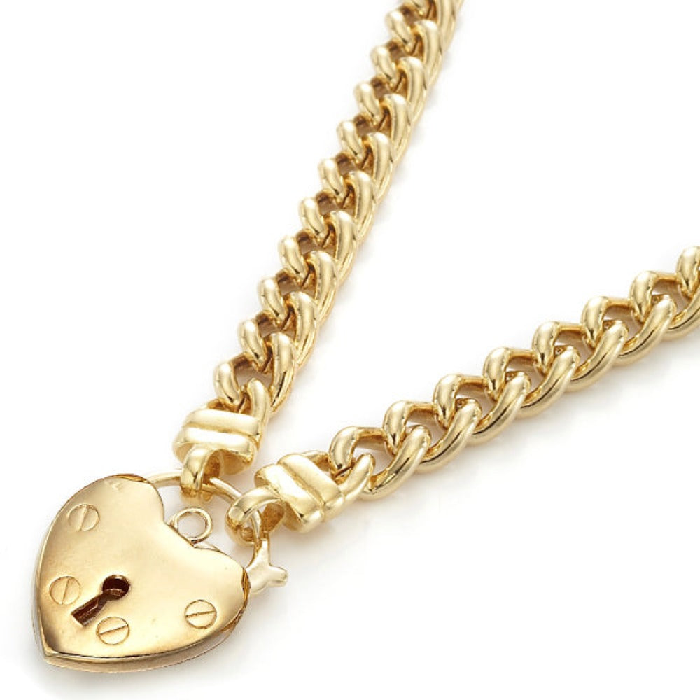 18ct Heavy Yellow Gold Plated Euro Chain Necklace Featuring a Plain Locket - USA Made-5