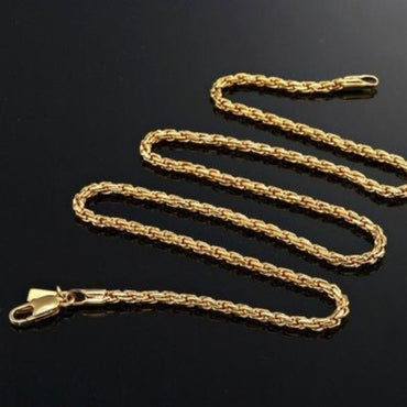18ct Heavy Yellow Gold Plated Rope Chain Necklace - USA Made-1
