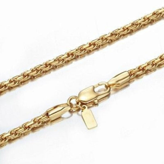 18ct Heavy Yellow Gold Plated Rope Chain Necklace - USA Made-0