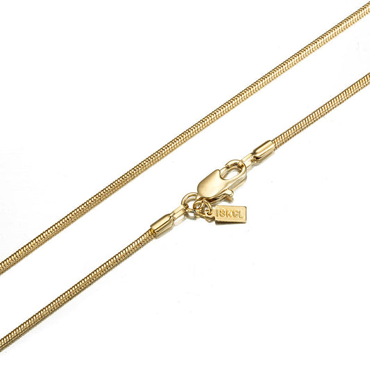 18ct Heavy Yellow Gold Plated Snake Chain Necklace - USA Made-0