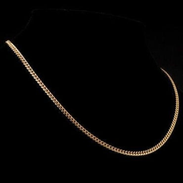 18ct Heavy Yellow Gold Plated Curb Chain Necklace with Lobster Clasp - USA Made-1