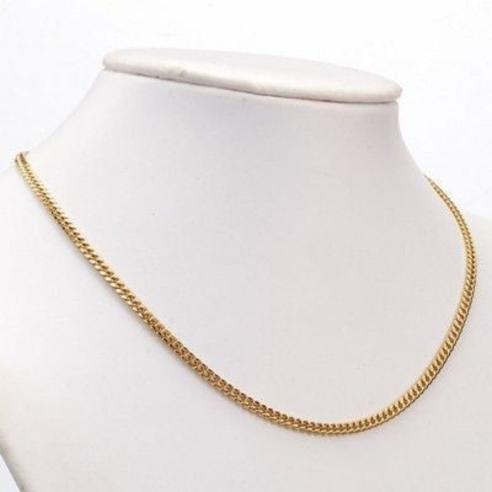 18ct Heavy Yellow Gold Plated Curb Chain Necklace with Lobster Clasp - USA Made-4