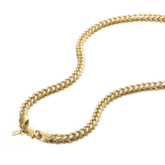 18ct Heavy Yellow Gold Plated Curb Chain Necklace with Lobster Clasp - USA Made-0