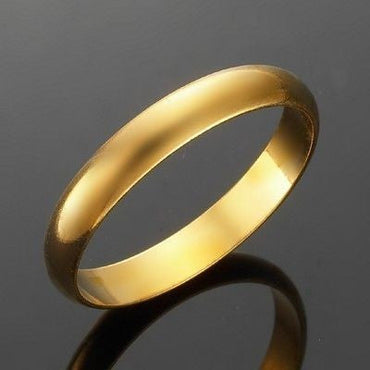 18ct Heavy Yellow Gold Plated Men's 4mm Band Ring - USA MADE-1