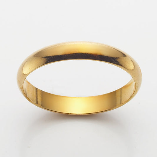 18ct Heavy Yellow Gold Plated Men's 4mm Band Ring - USA MADE-0