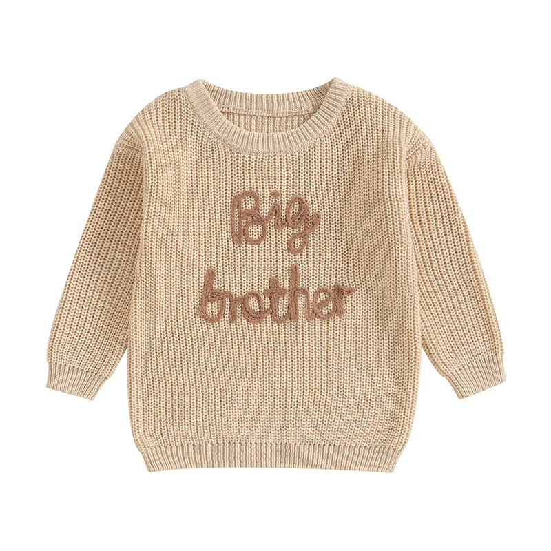 Cotton Knitted Sweater with "Big Brother" embroidery Multivariant-8
