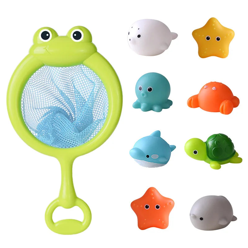 Bath Set toy with light fishing net and animals-9