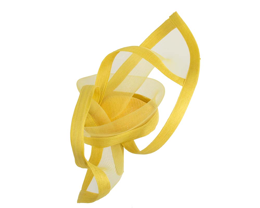 Yellow edgy racing fascinator by Fillies Collection