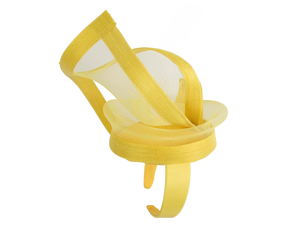 Yellow edgy racing fascinator by Fillies Collection