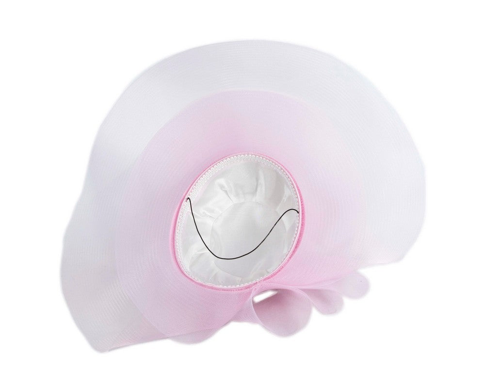 Pink large brim custom made ladies hat-6