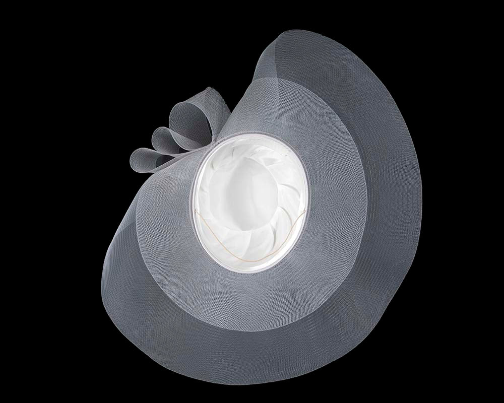 Silver large brim custom made ladies hat-6