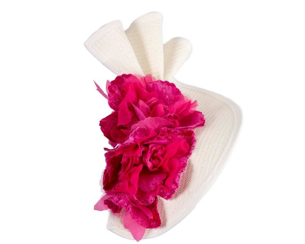 White fuchsia Melbourne Cup races fascinator by Fillies Collection