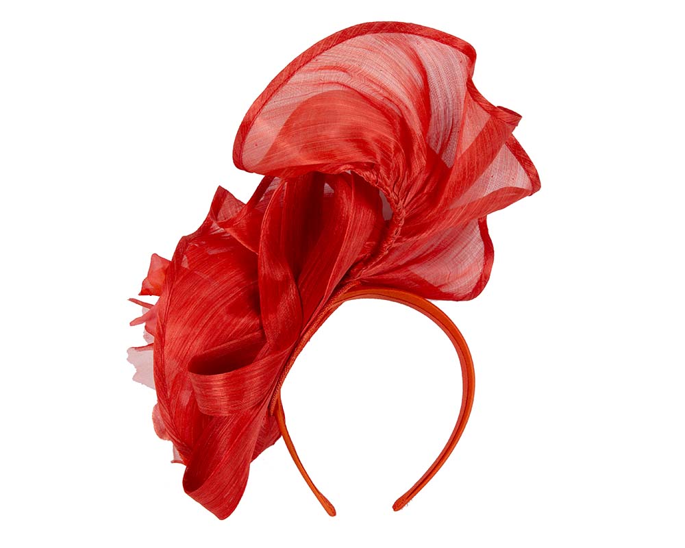 Bespoke large burnt orange fascinator by Fillies Collection-4