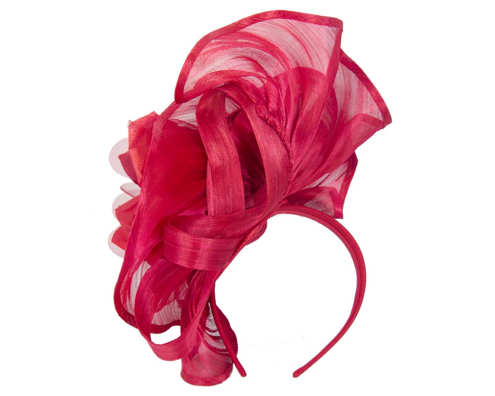 Bespoke large red fascinator-2