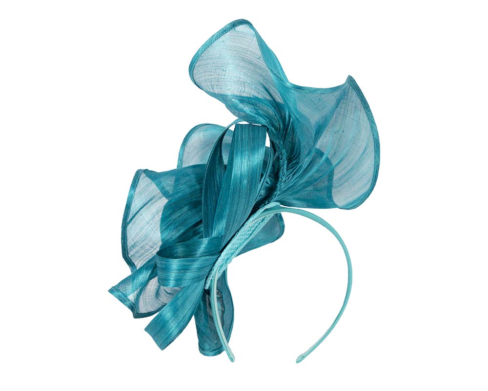 Twisted aqua designers fascinator by Fillies Collection