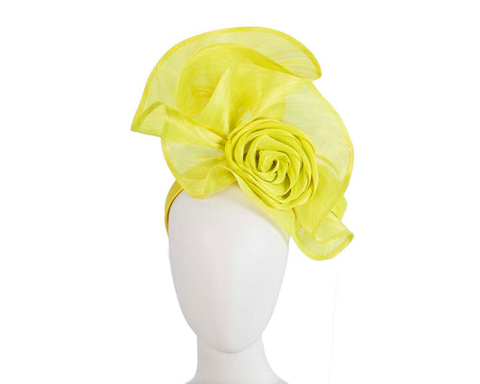Twisted yellow designers fascinator by Fillies Collection