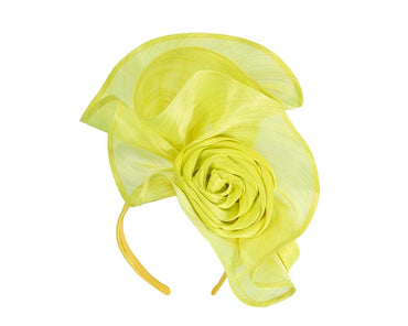 Twisted yellow designers fascinator by Fillies Collection
