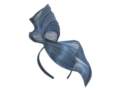 Large navy bespoke Jinsin racing fascinator by Fillies Collection