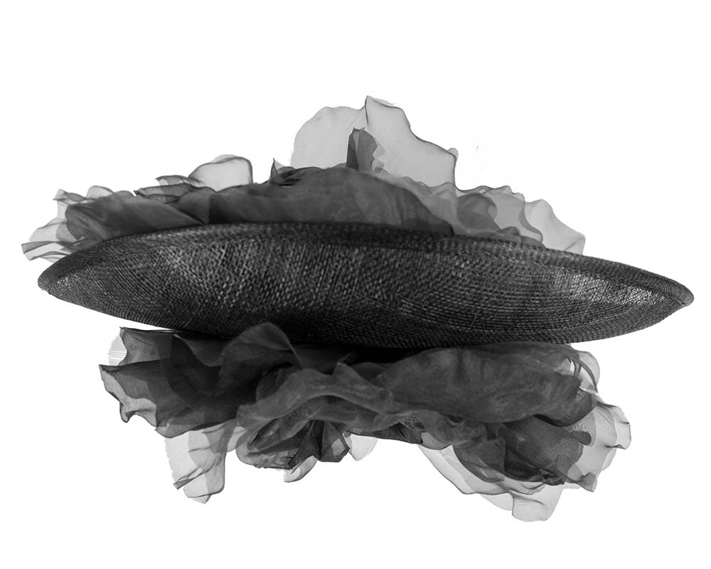 Large black plate racing fascinator by Fillies Collection