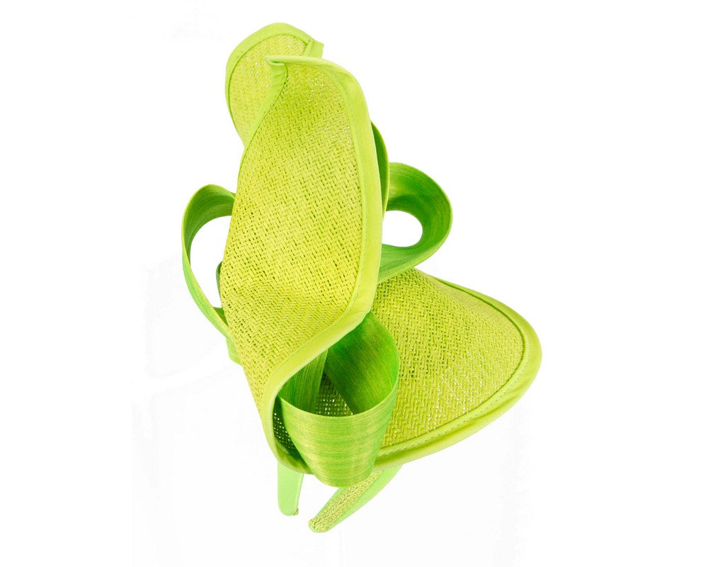 Large lime green Fillies Collection racing fascinator with bow