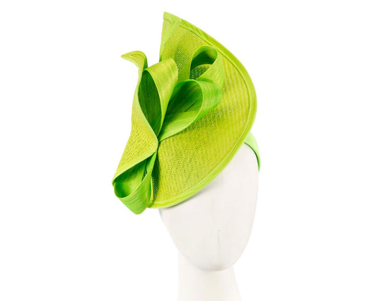 Large lime green Fillies Collection racing fascinator with bow