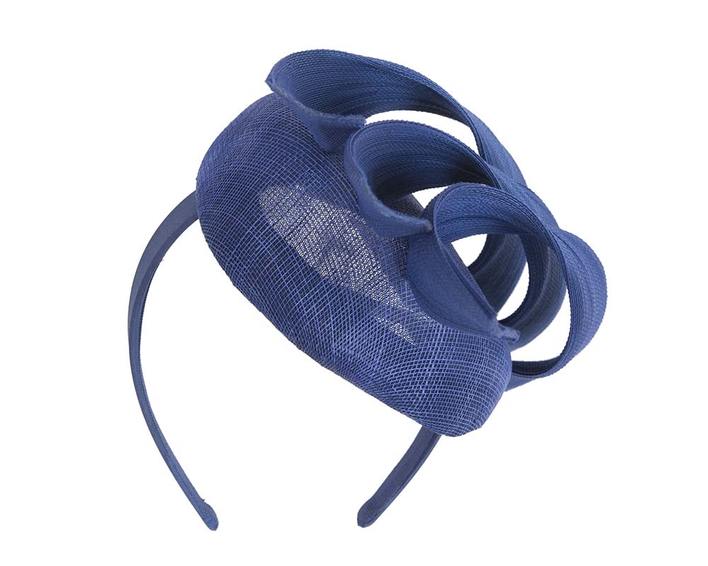 Bespoke royal blue pillbox fascinator by Fillies Collection-5