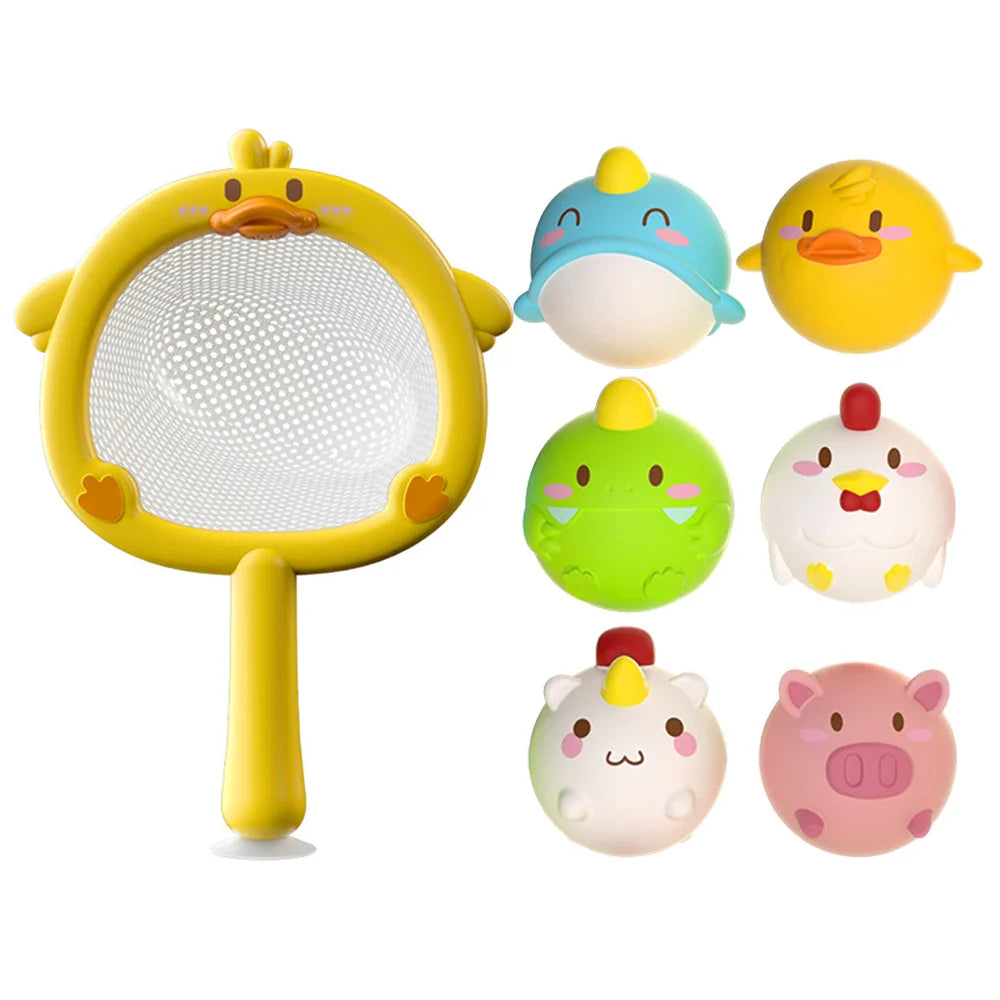 Bath Set toy with light fishing net and animals-15