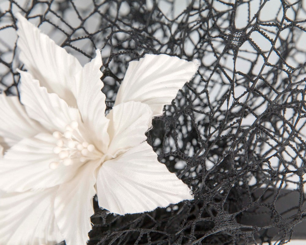 Staggering black & cream racing fascinator by Fillies Collection