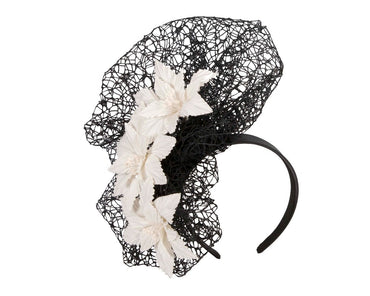 Staggering black & cream racing fascinator by Fillies Collection