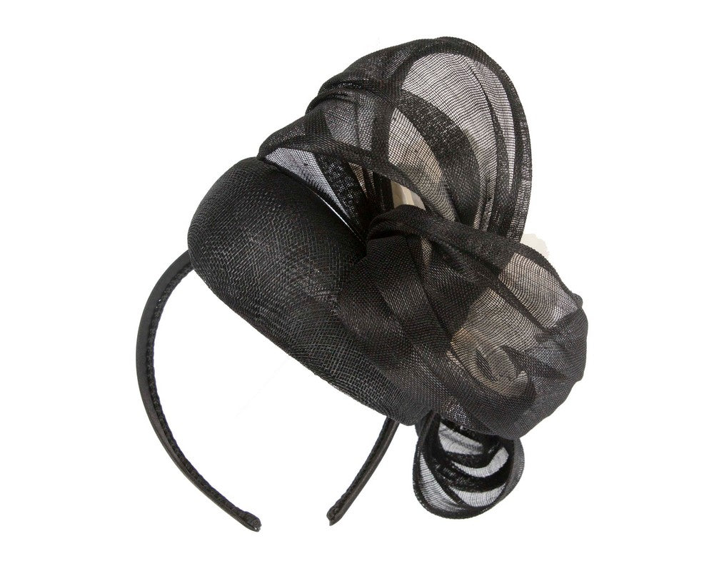 Astonishing black & cream pillbox racing fascinator by Fillies Collection
