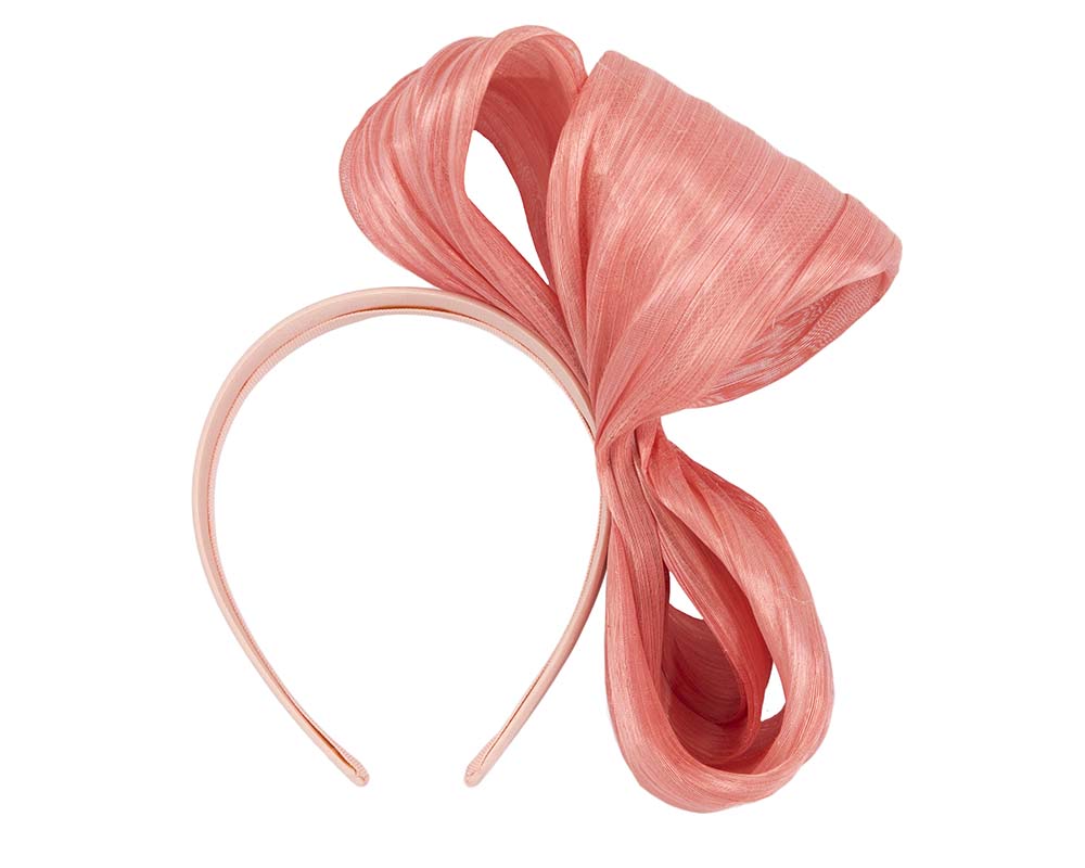 Exclusive coral silk abaca bow by Fillies Collection-3