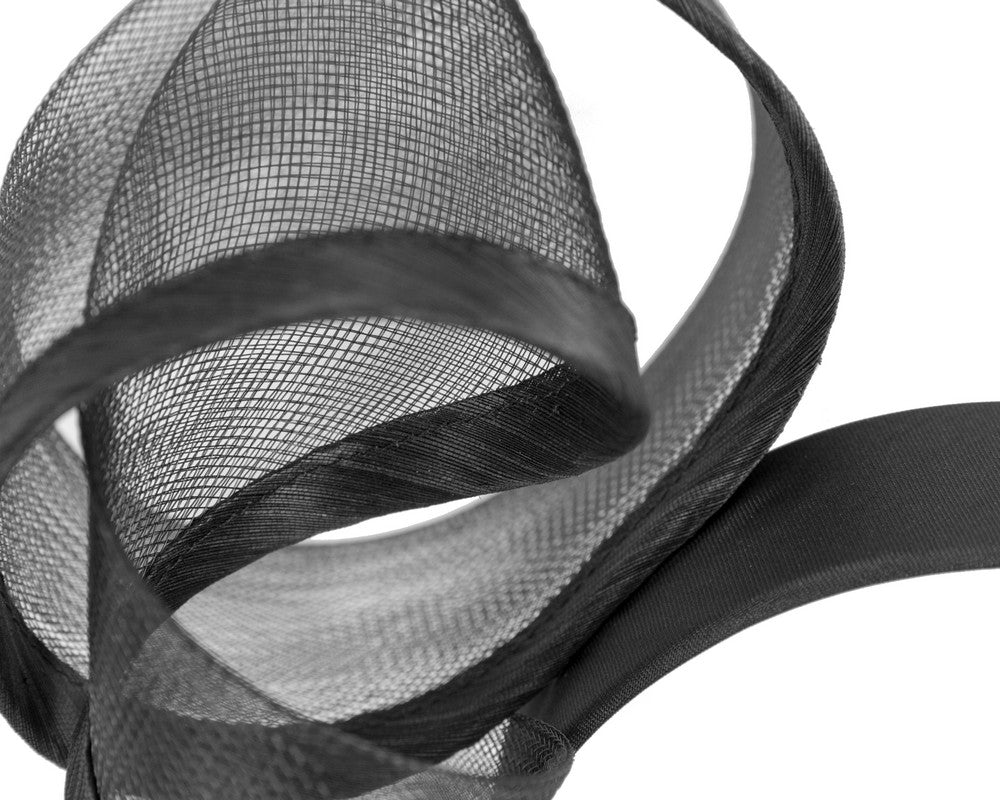 Sculptured black racing fascinator by Fillies Collection