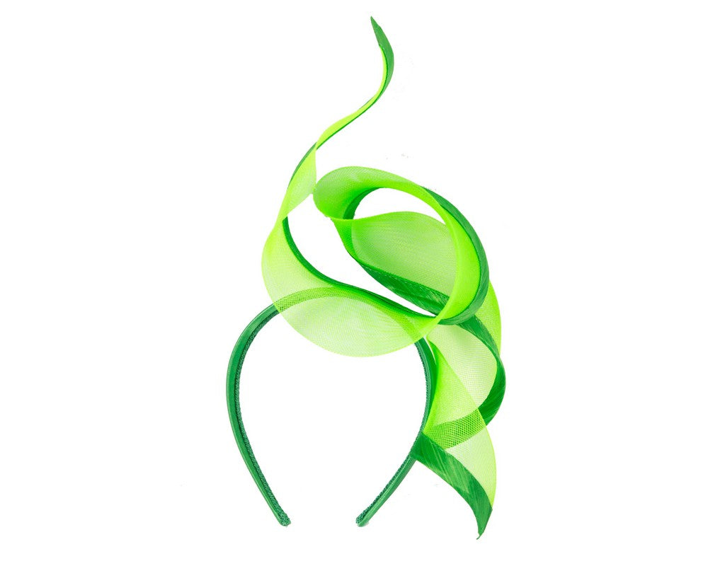 Sculptured lime green racing fascinator by Fillies Collection