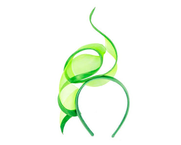 Sculptured lime green racing fascinator by Fillies Collection