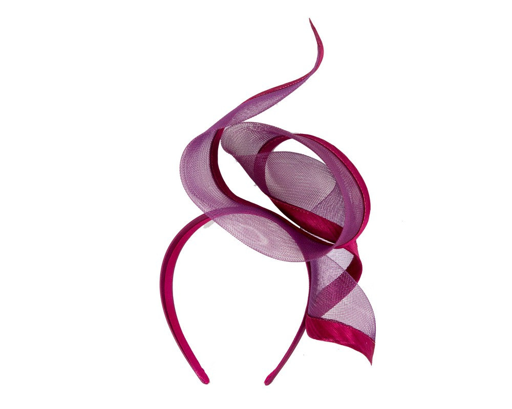 Sculptured magenta racing fascinator by Fillies Collection
