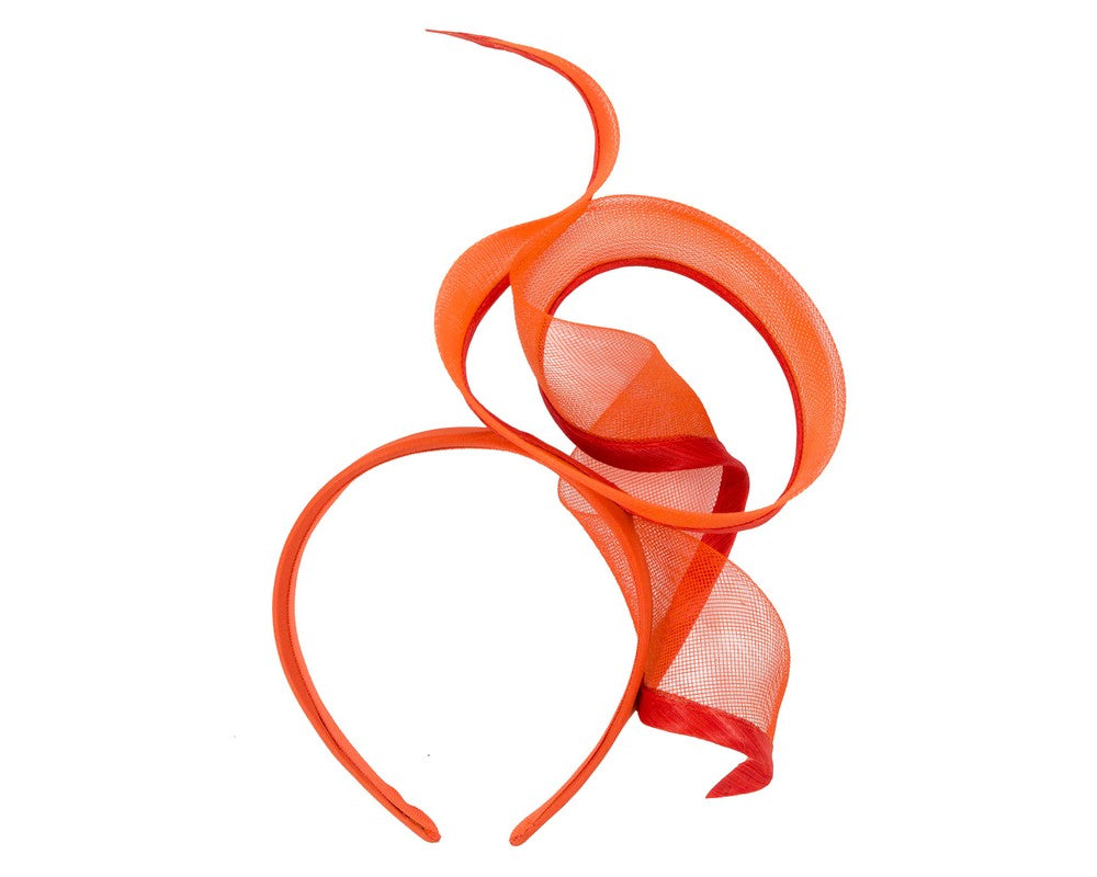Sculptured orange racing fascinator by Fillies Collection
