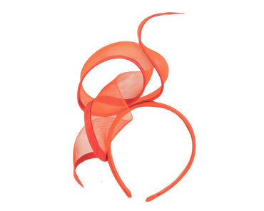 Sculptured orange racing fascinator by Fillies Collection