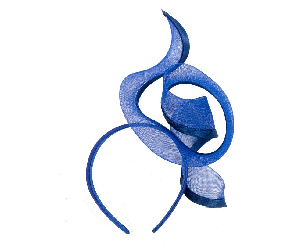 Sculptured royal blue racing fascinator by Fillies Collection