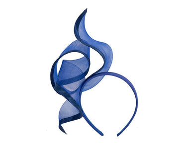 Sculptured royal blue racing fascinator by Fillies Collection