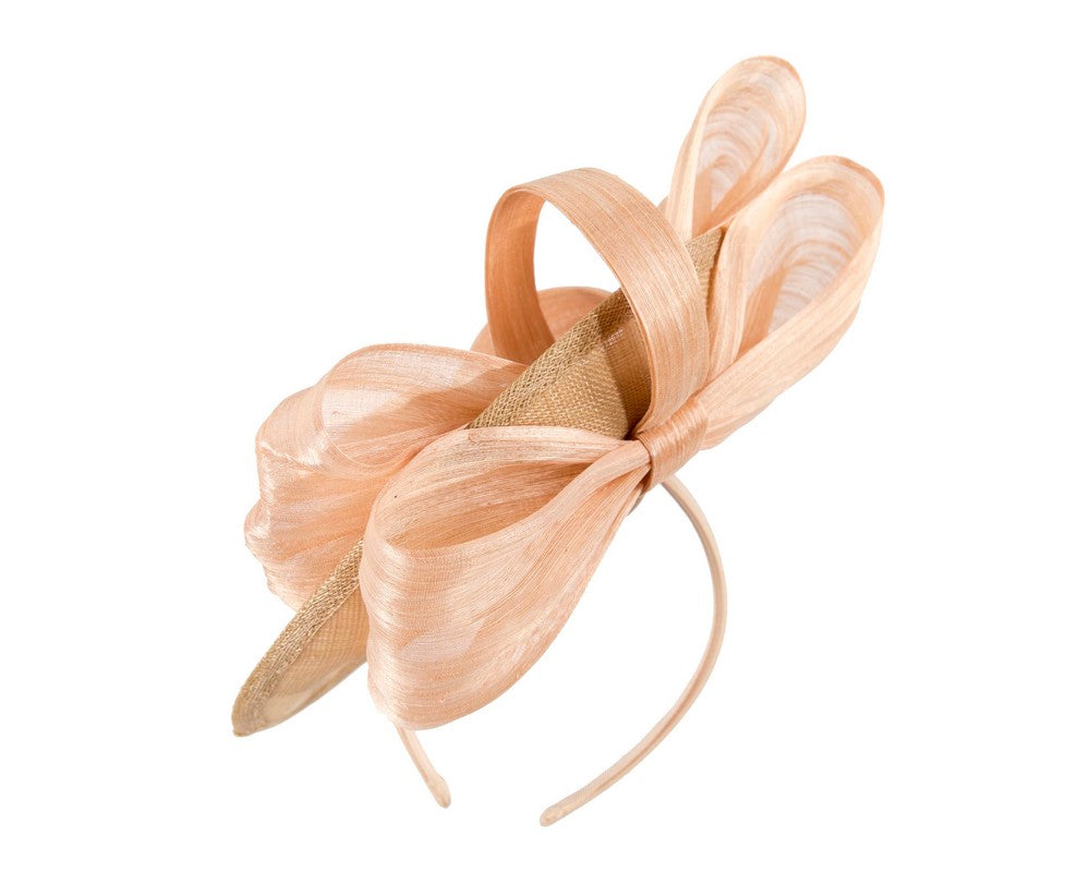 Nude fascinator with bow by Fillies Collection